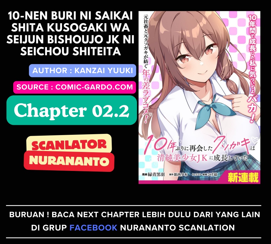 Komik 10-Nen Buri ni Saikai shita Kusogaki wa Seijun Bishoujo JK ni Seichou shiteita Chapter 2.2 gambar 1