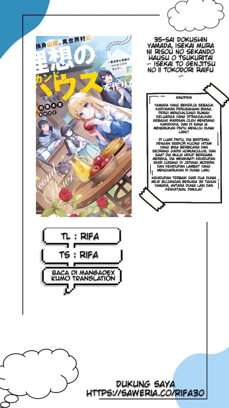 Komik 35-sai dokushin Yamada, isekai mura ni risou no sekando hausu o tsukuritai 〜 isekai to genjitsu no ii tokodori raifu 〜 Chapter 2.1 gambar 1
