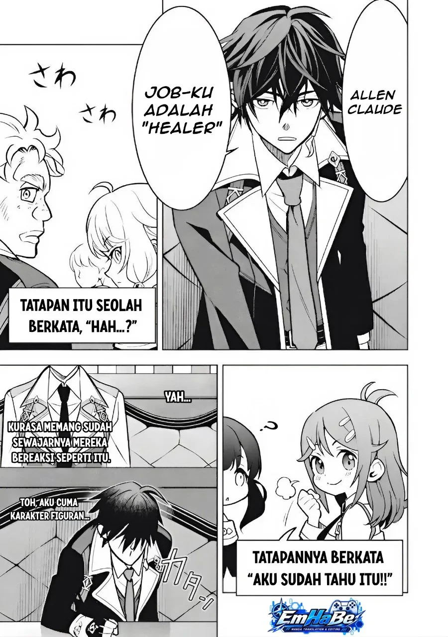 Academy Saikyou no Mob Healer: Shinigee Sekai no Mob ni Tensei Shita Ore wa, Hazure Job [Healer] to Gensaku Chishiki de Musou Suru Chapter 5.1 - Halaman 11