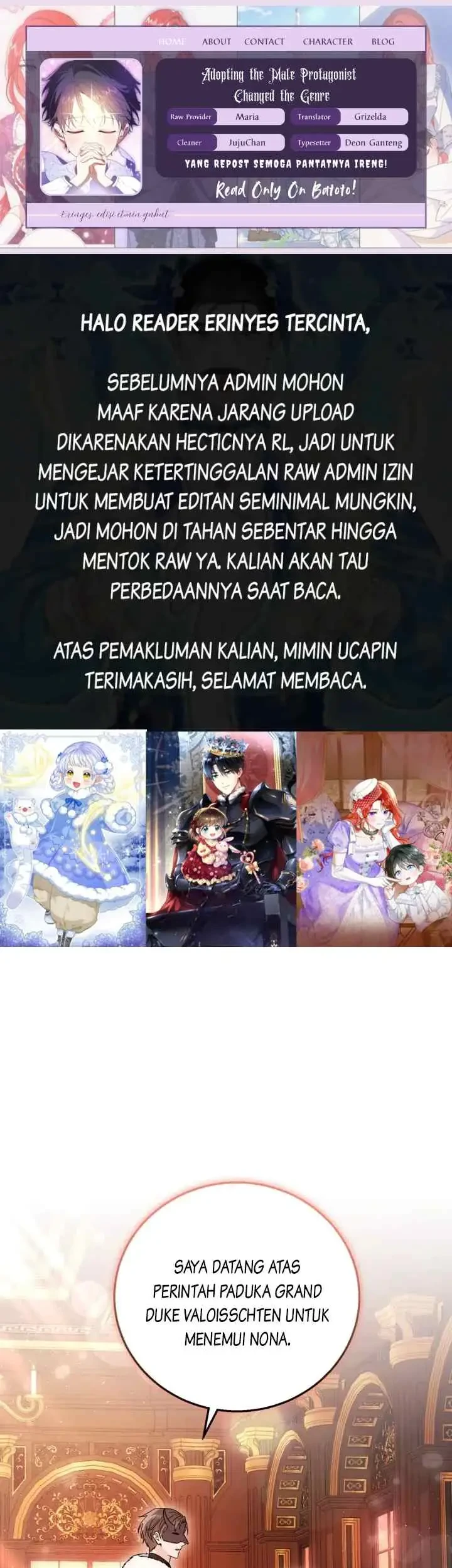 Komik Adopting the Male Protagonist Changed the Genre Chapter 10 gambar 1