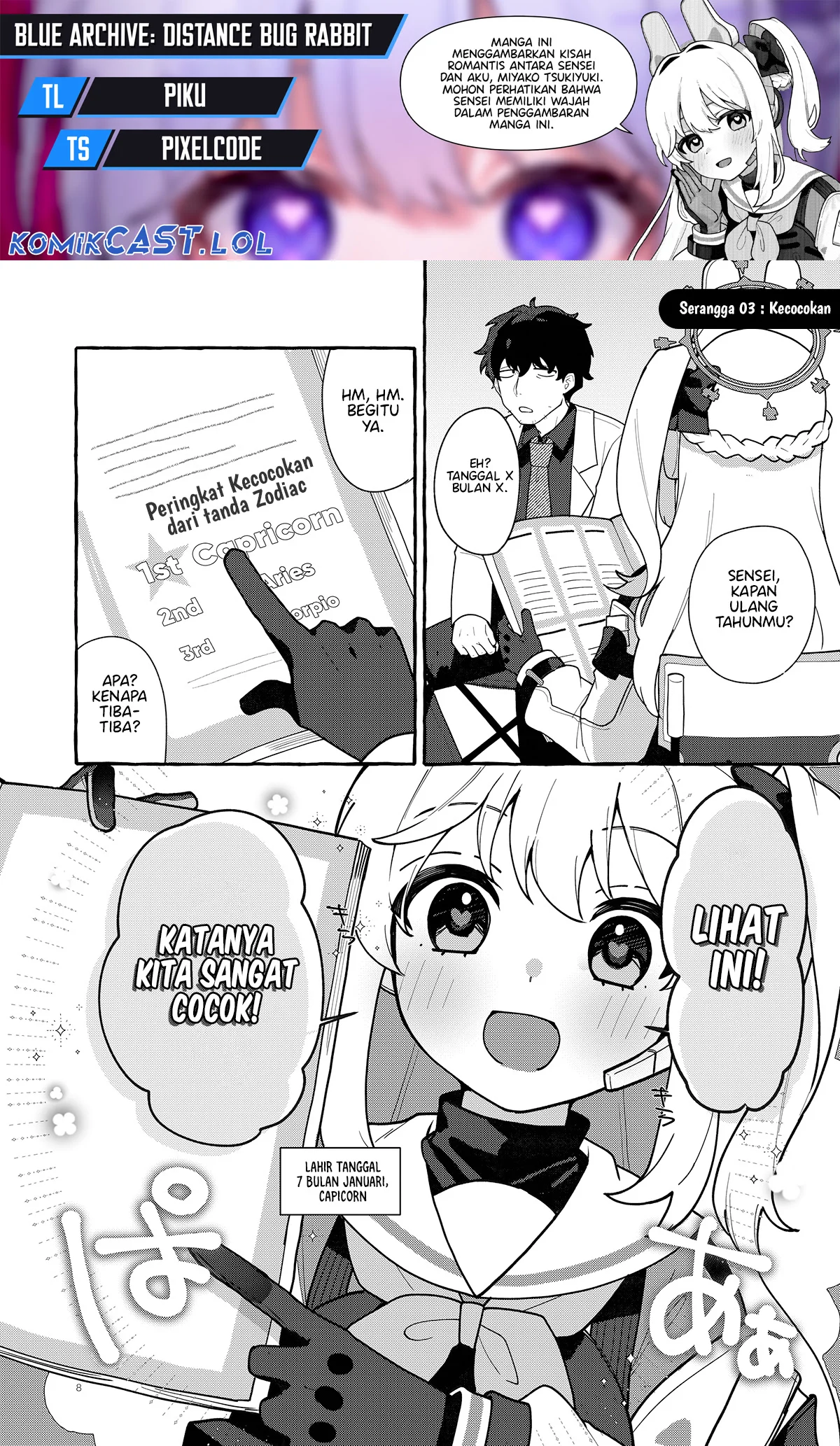Komik Blue Archive: Distance Bug Rabbit Chapter 3 gambar 1
