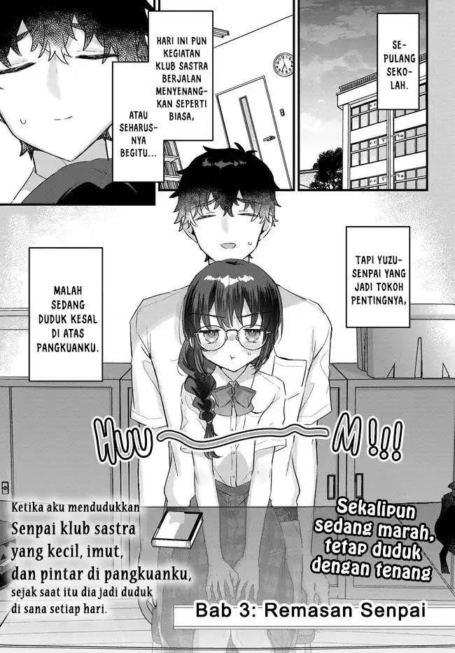 Komik Chiisakute Kawaii Bungeibu no Chiteki na Senpai o, Hiza no Ue ni Nosetara Mainichi Suwattekuru you ni natta Chapter 3.1 gambar 1