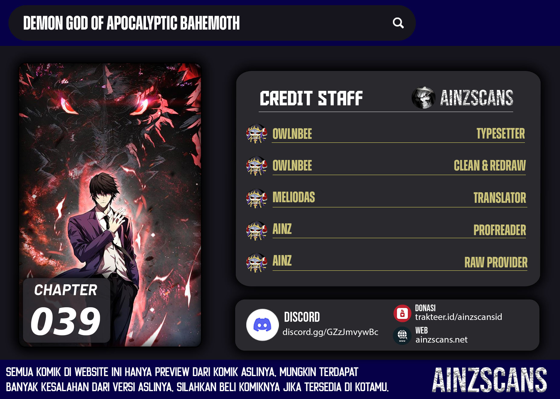 Komik Demon God of Apocalyptic Behemot Chapter 39 gambar 1
