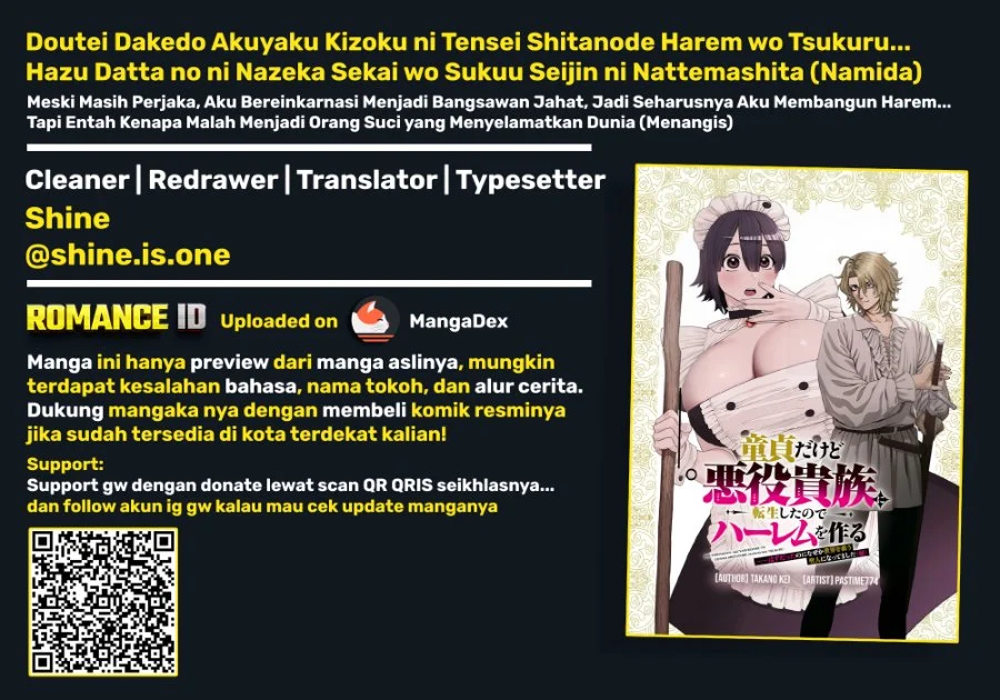Komik Doutei Dakedo Akuyaku Kizoku ni Tensei Shitanode Harem wo Tsukuru... Hazu Datta no ni Nazeka Sekai wo Sukuu Seijin ni Nattemashita (Namida) Chapter 1 gambar 1