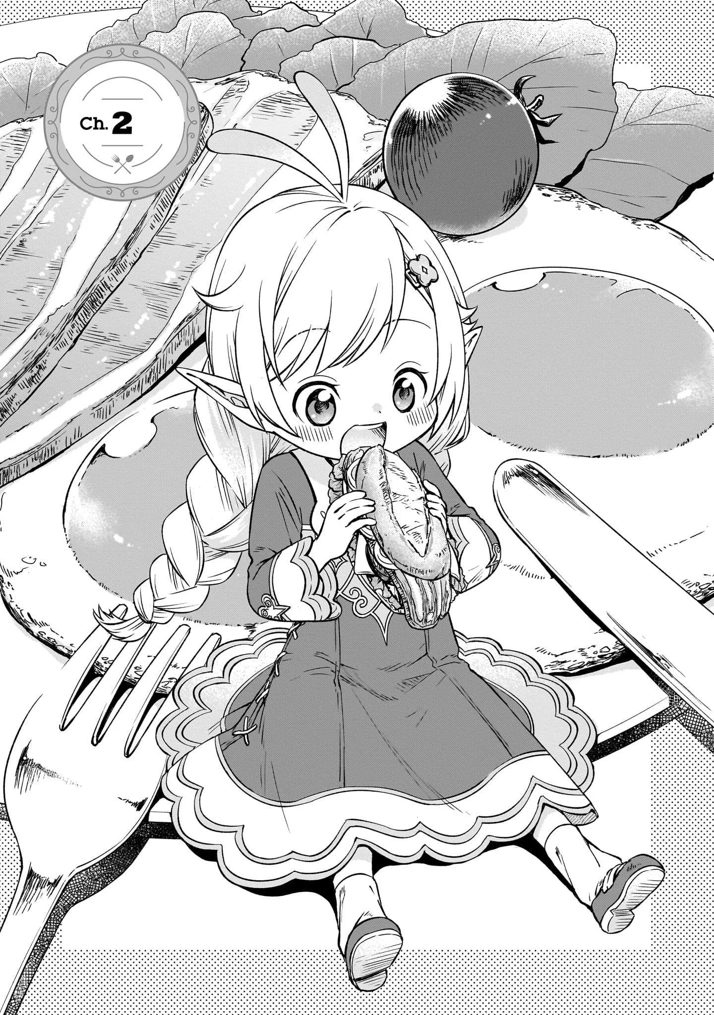 Komik Elf-san no Mahou Ryouriten: Yousei Joou to shite Tensei Shita keredo, Mazu wa Nonbiri Oryouri Tsukurimakurimasu Chapter 2 gambar 1