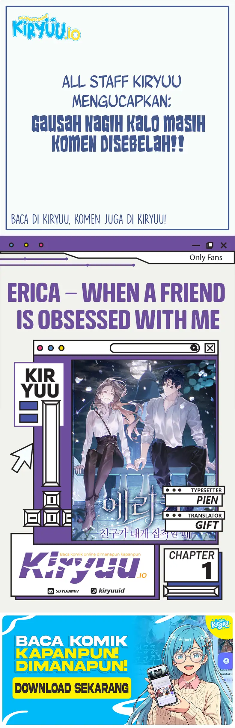 Komik Erica, When a Friend Is Obsessed With Me Chapter 1 gambar 1