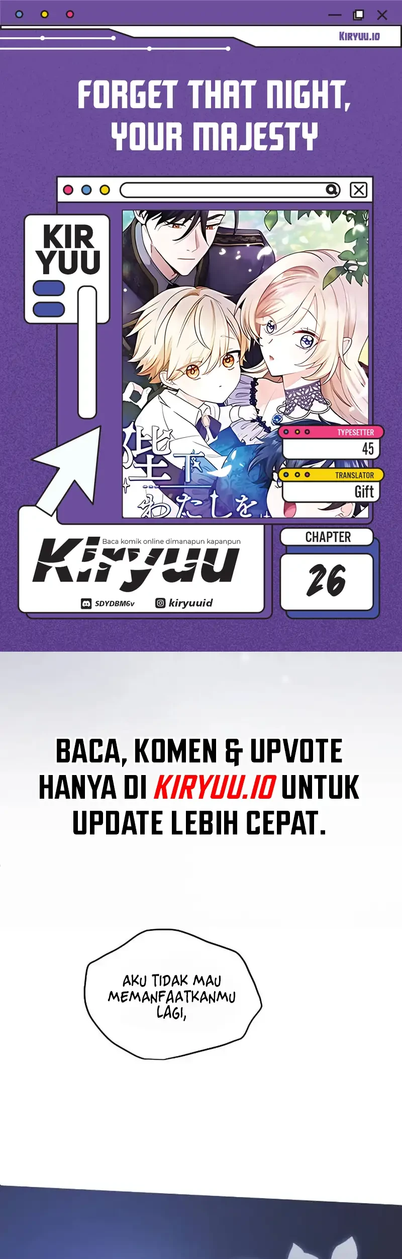 Komik Forget That Night, Your Majesty Chapter 26 gambar 1