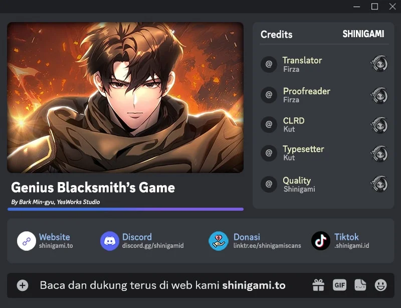 Komik Genius Blacksmith’s Game Chapter 54 gambar 1