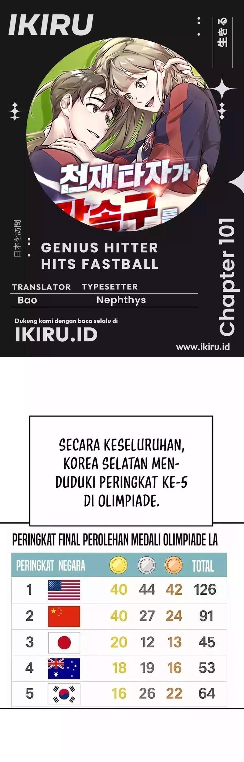 Komik Genius Hitter Hits Fastball Chapter 101 gambar 1