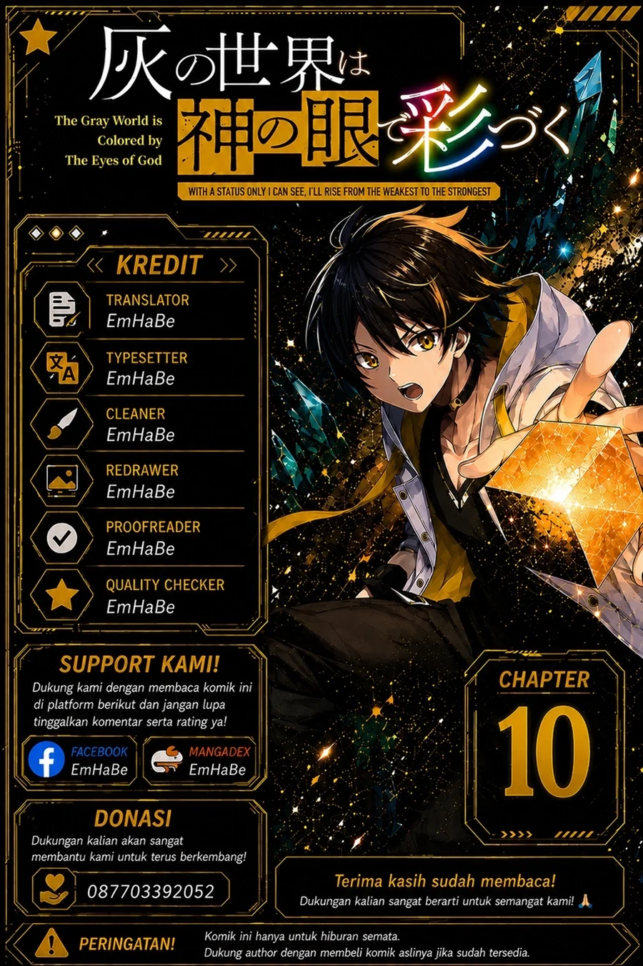 Komik Hai no Sekai wa Kami-no-me de Irodoku: Ore dake Mieru Status de, Saijaku kara Saikyou e Kageagaru Chapter 10 gambar 1
