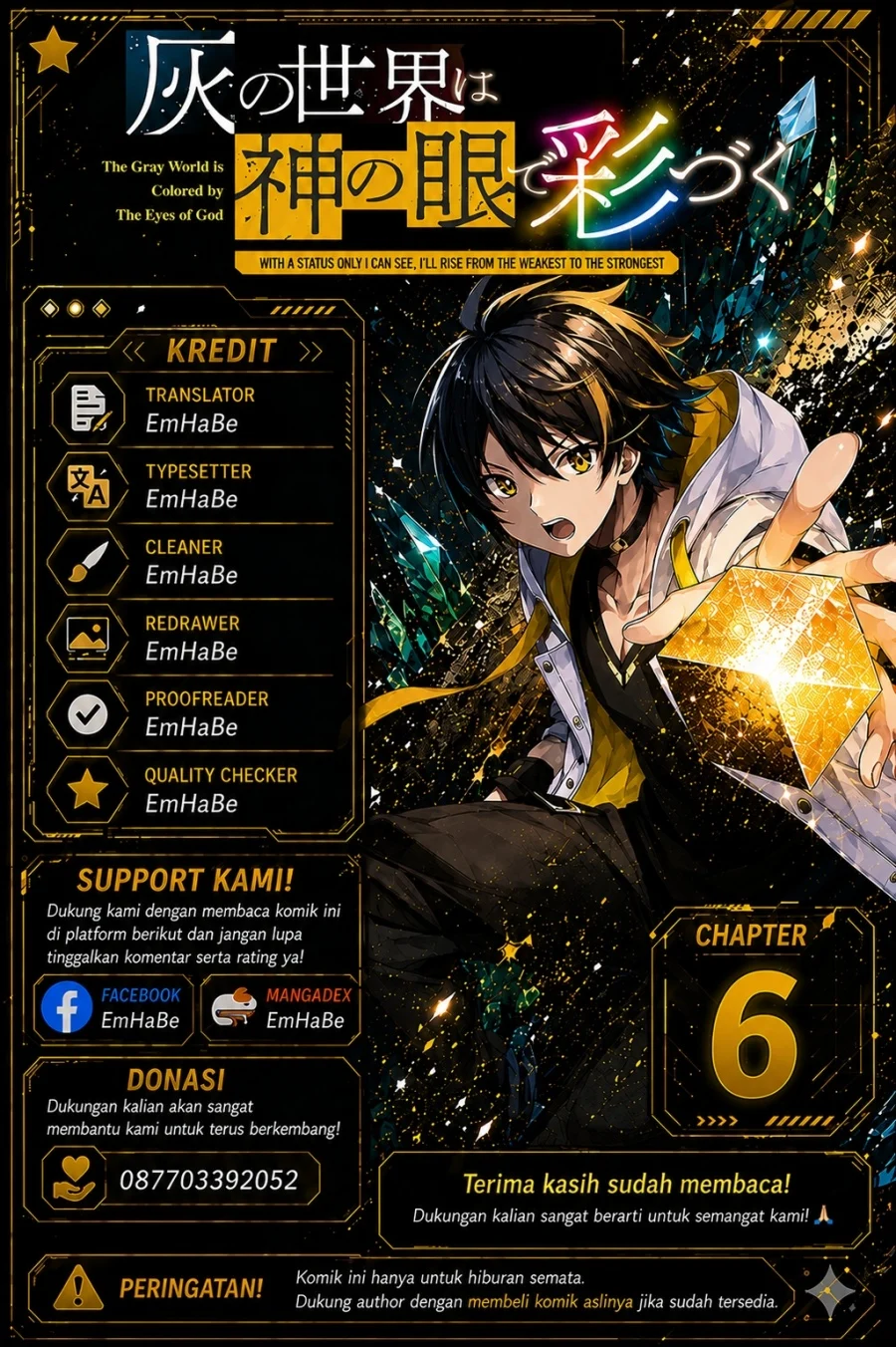 Komik Hai no Sekai wa Kami-no-me de Irodoku: Ore dake Mieru Status de, Saijaku kara Saikyou e Kageagaru Chapter 6 gambar 1