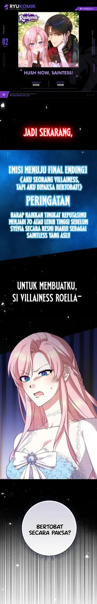 Komik Hush Now, Saintess! Chapter 2 gambar 1