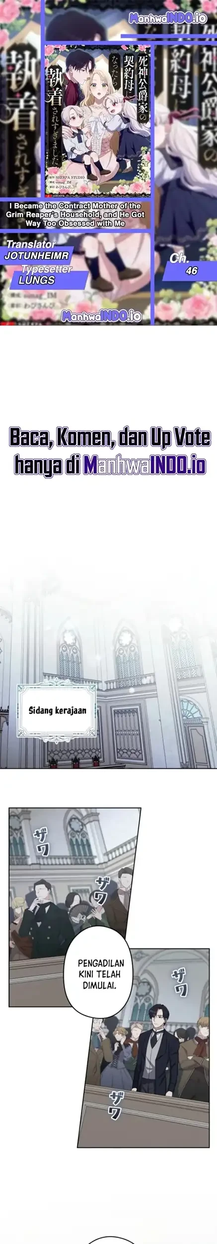 Komik I Became the Contract Mother of the Grim Reaper Duke’s Family and They Became Obsessed With Me Chapter 46 gambar 1