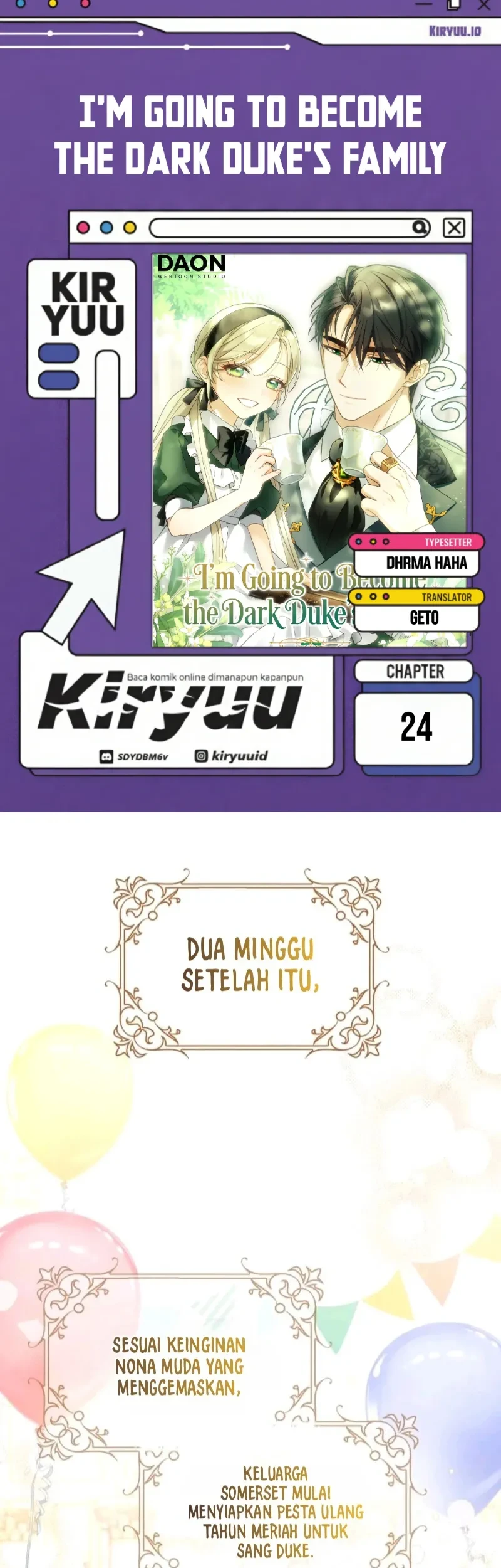 Komik I’m Going to Become the Dark Duke’s Family Chapter 24 gambar 1