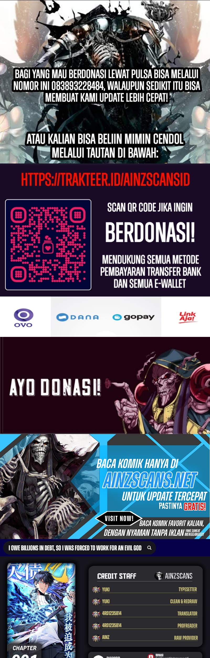 Komik I Owe A Billion Dollars And I am Forced to Become A Worker For An Evil God Chapter 1 gambar 1
