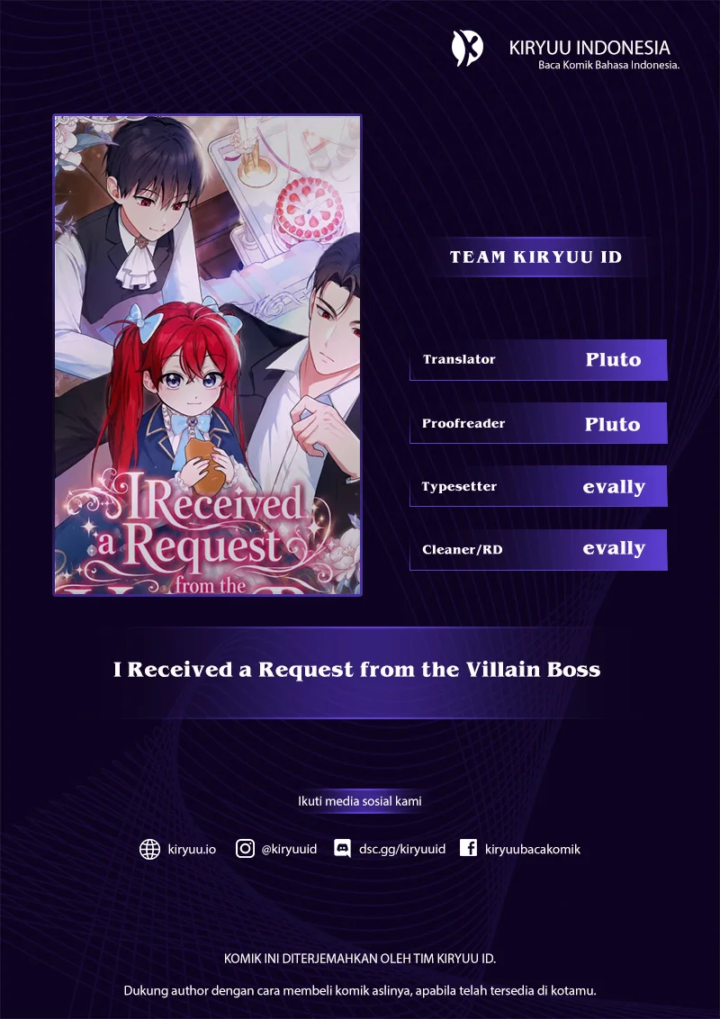Komik I Received a Request from the Villain Boss Chapter 1 gambar 1