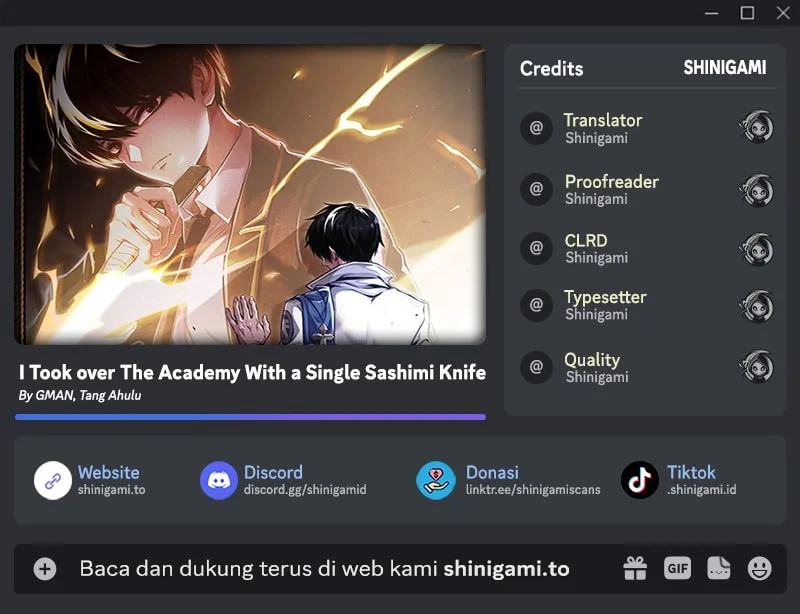 Komik I Took over The Academy With a Single Sashimi Knife Chapter 95 gambar 1