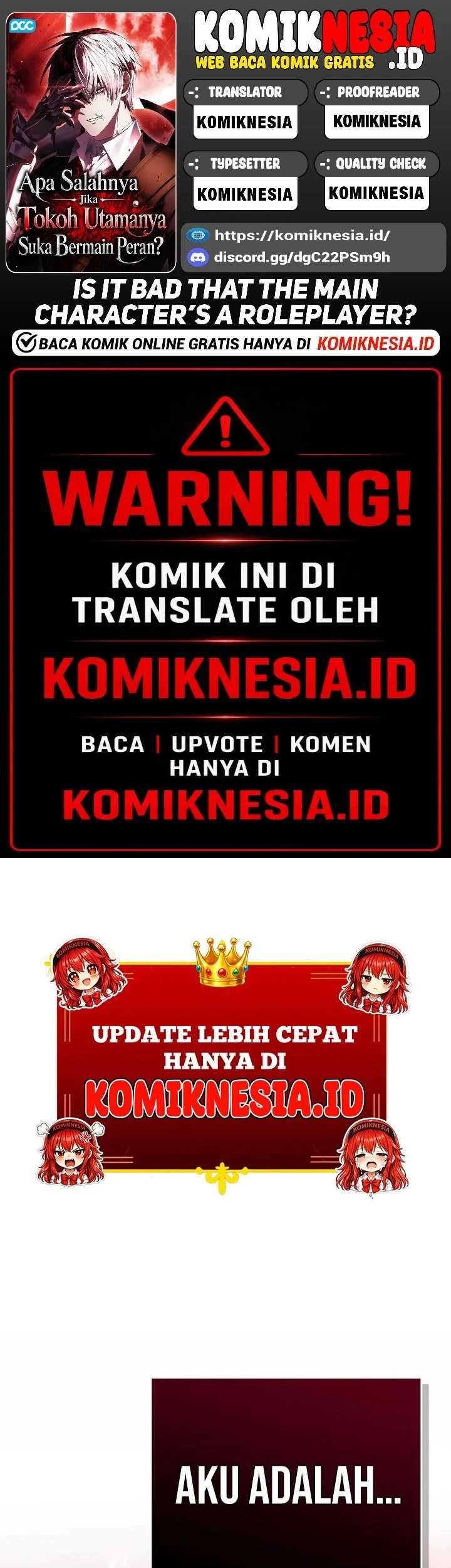 Komik Is It Bad That the Main Character’s a Roleplayer? Chapter 1 gambar 1