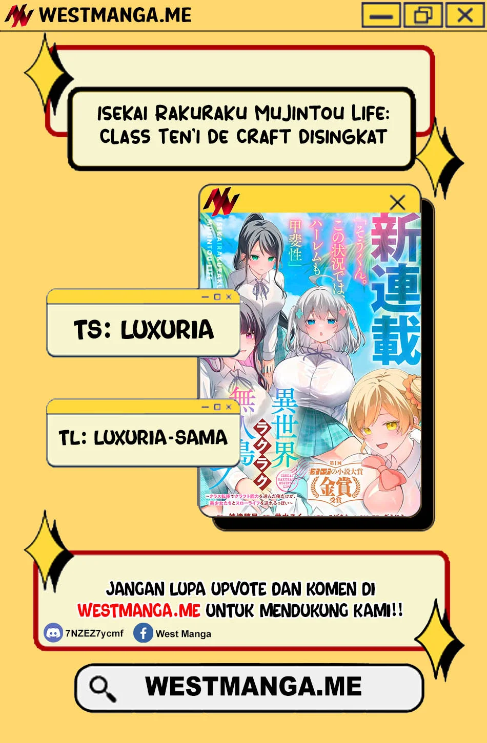 Komik Isekai Rakuraku Mujintou Life: Class Ten'i de Craft Ability o Eranda Ore Dake ga, Bishoujo Tachi to Slow Life o Okureru-ppoi Chapter 1 gambar 1