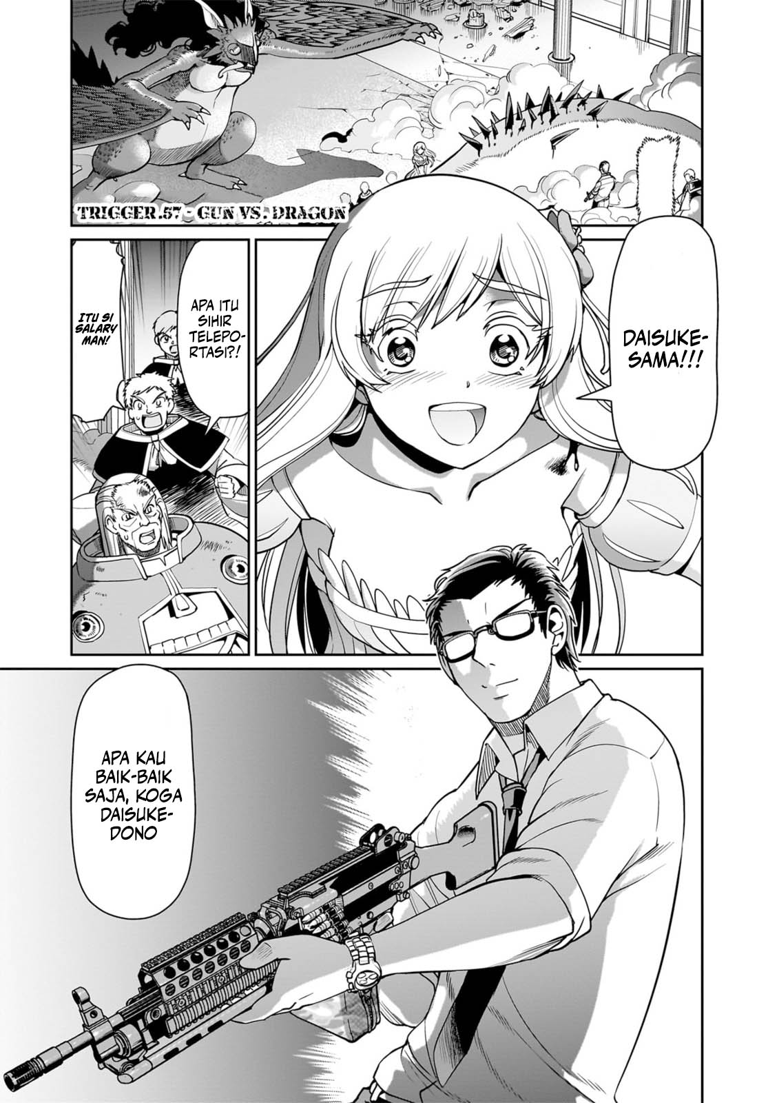 Komik Isekai Shoukan Oji-san no Juumusou Life – Sabage Suki Salaryman wa Kaisha Owari ni Isekai e Chokki suru Chapter 57 gambar 1