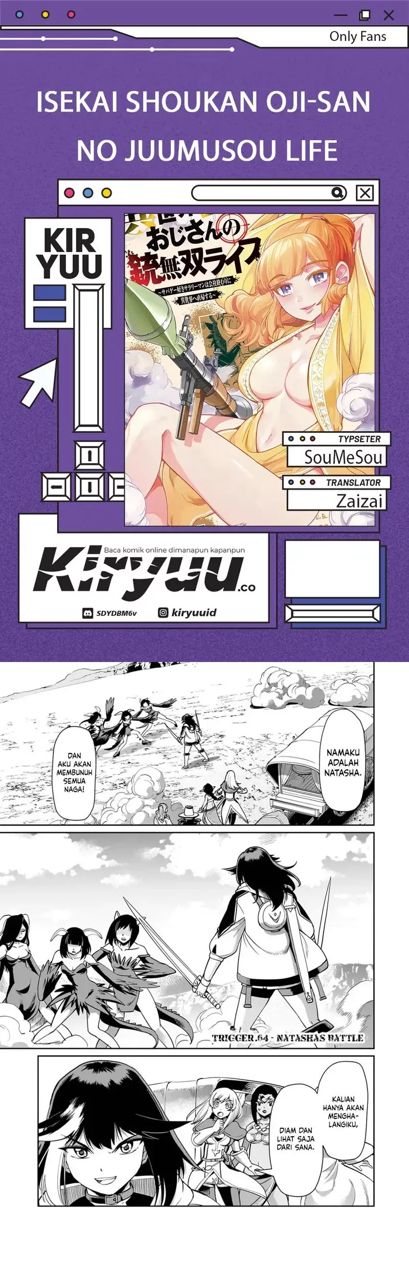 Komik Isekai Shoukan Oji-san no Juumusou Life – Sabage Suki Salaryman wa Kaisha Owari ni Isekai e Chokki suru Chapter 64 gambar 1