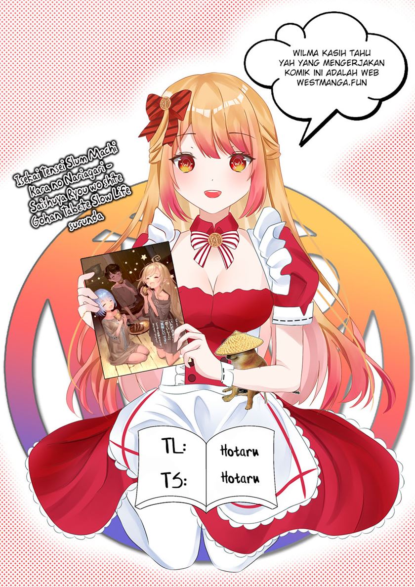 Komik Isekai Tensei Slum Machi kara no Nariagari – Saishuya Ryou wo shite Gohan Tabete Slow Life surun da Chapter 2 gambar 1