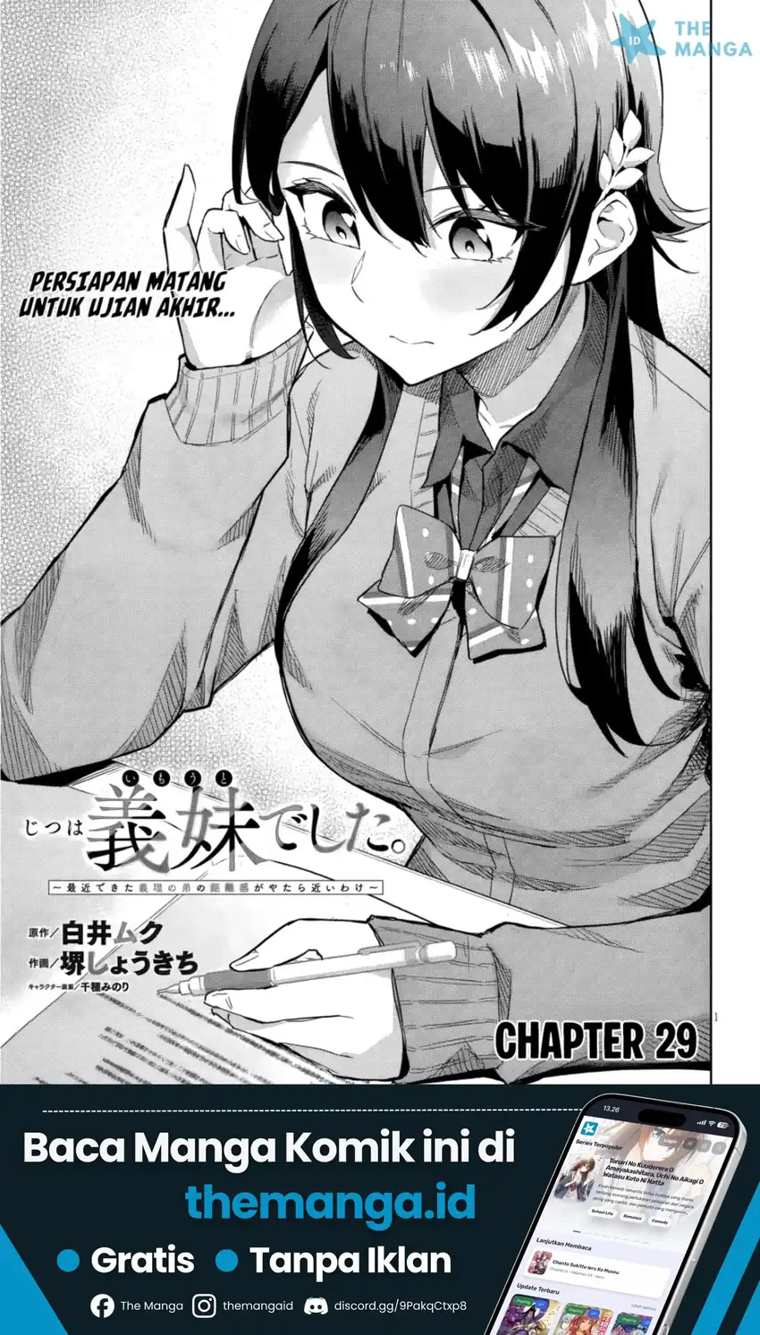 Manga Jitsu wa Gimai (Imouto) deshita. ~Saikin de Kitagiri no Otouto no Kyorikan ga Yatara Chikaiwake~ Chapter 29 gambar 2