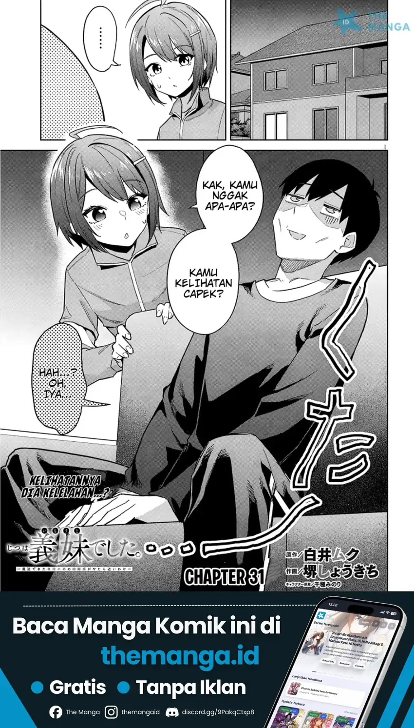 Manga Jitsu wa Gimai (Imouto) deshita. ~Saikin de Kitagiri no Otouto no Kyorikan ga Yatara Chikaiwake~ Chapter 31 gambar 2
