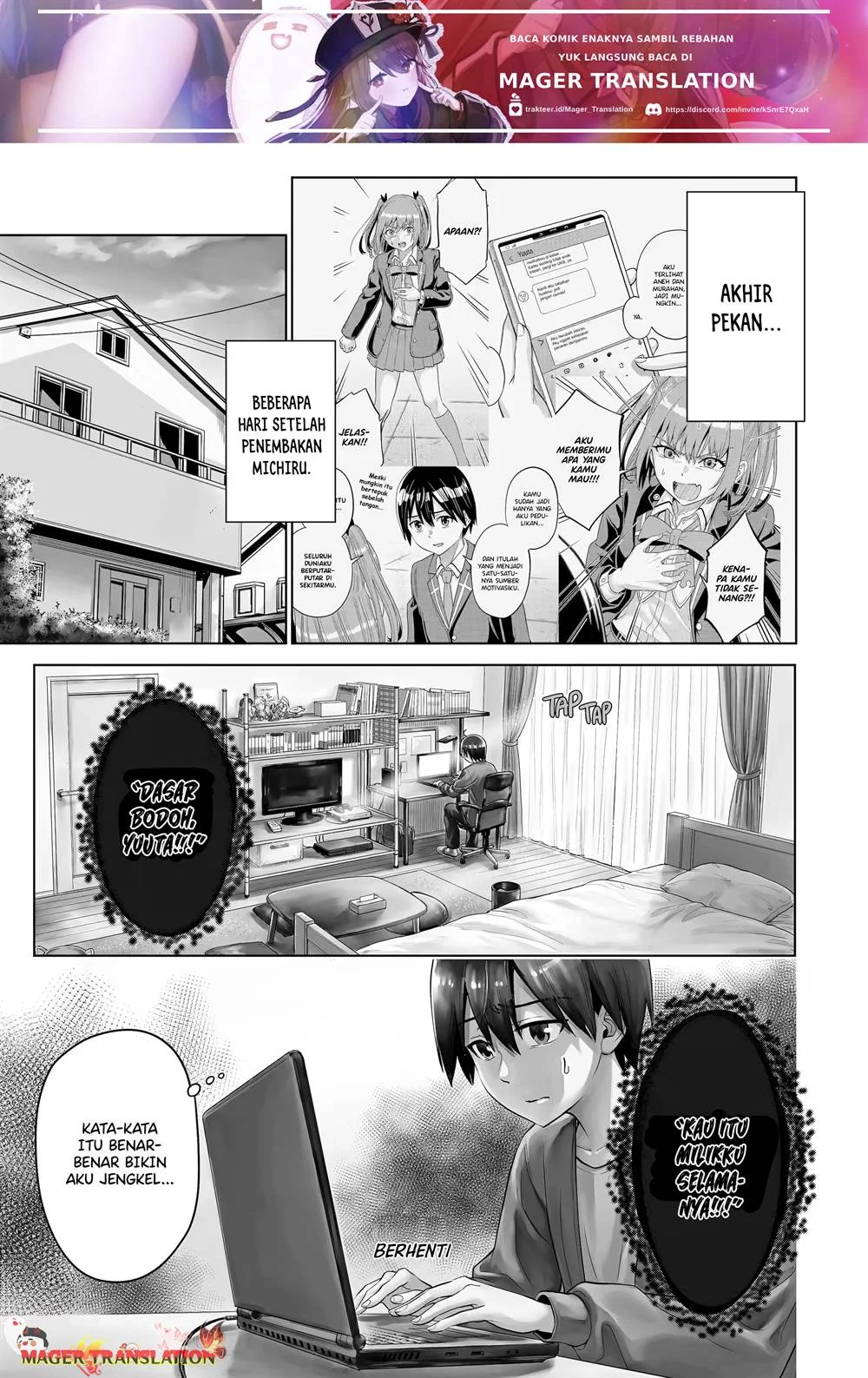 Manga Koukousei WEB Sakka no Mote Seikatsu “Anta ga Kami Sakka na Wakenai desho” to Boku wo Futta Osananajimi ga Koukaishiteru kedo Mou Osoi Chapter 14 gambar 2