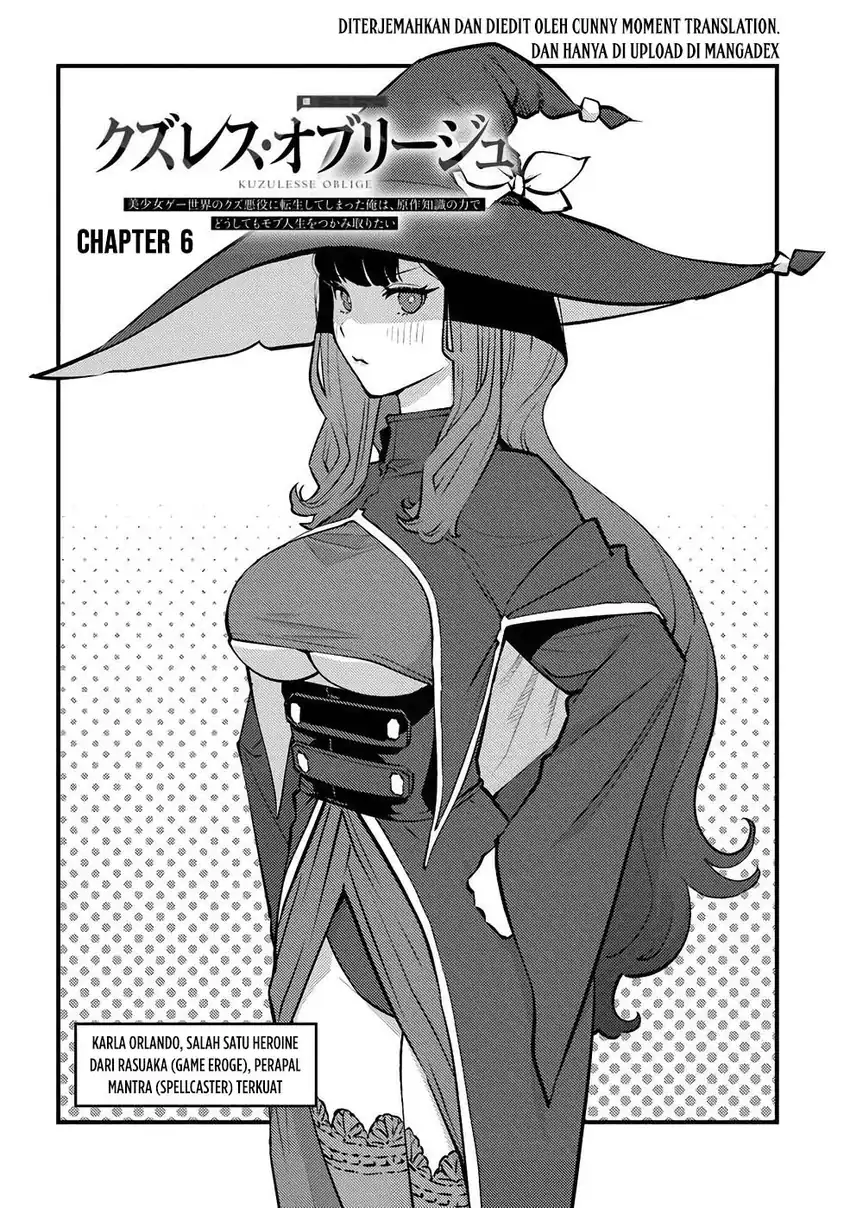 Komik Kuzulesse Oblige - 18-kin Game Sekai no Kuzu Akuyaku ni Tensei Shiteshimatta Ore wa, Gensaku Chishiki no Chikara de Doushite mo Mob Jinsei wo Tsukami Toritai Chapter 6 gambar 1