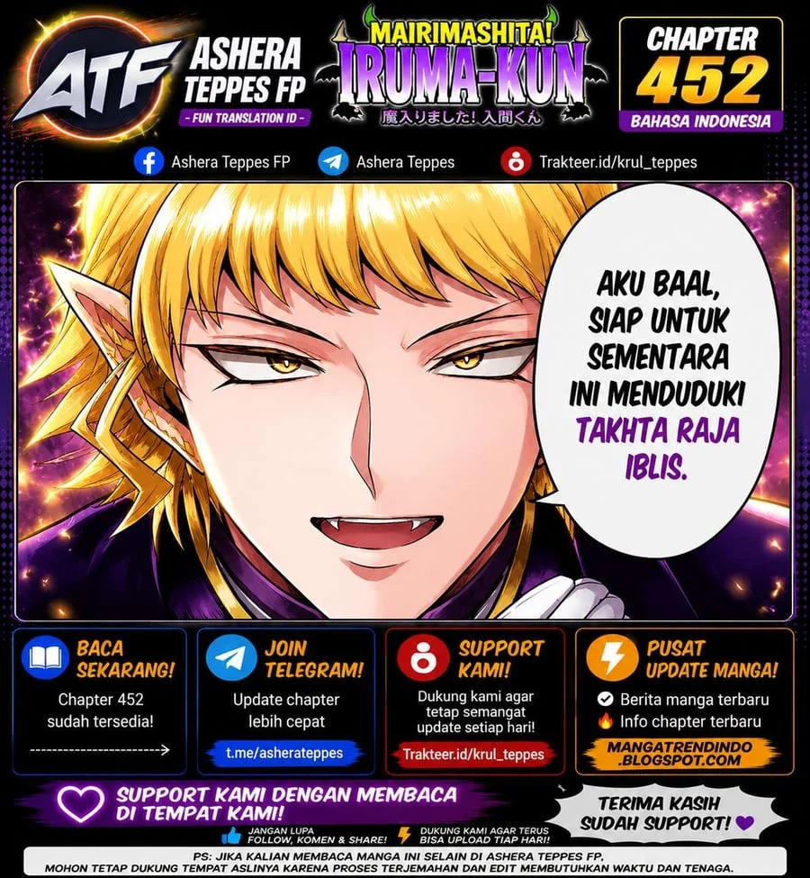 Komik Mairimashita! Iruma-kun Chapter 452 gambar 1