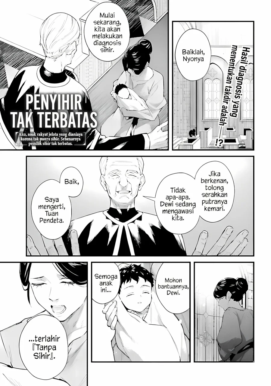 Manga Mugen no Majutsu Shi Maryoku Nashi de Heimin no Ko to Hakugai Sareta Ore. Jitsuha Mugen no Maryoku Mochi Chapter 1 gambar 2