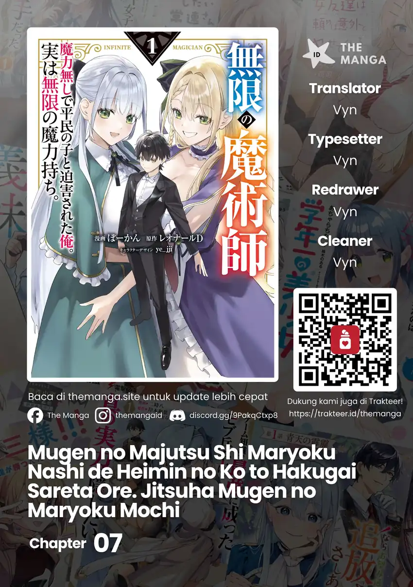 Komik Mugen no Majutsu Shi Maryoku Nashi de Heimin no Ko to Hakugai Sareta Ore. Jitsuha Mugen no Maryoku Mochi Chapter 7 gambar 1