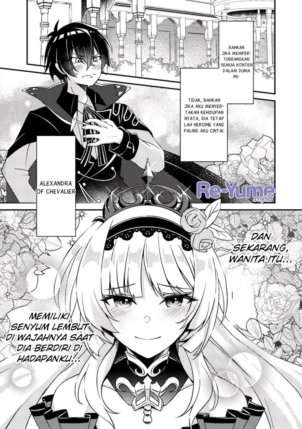 Manga Munou no Akudou Ouji wa Ikinokoritai: Ren’ai RPG no Akuyaku Mob ni Tensei Shita kedo, Gensaku Mushi Shite Saikyou o Mezasu Chapter 1 gambar 2