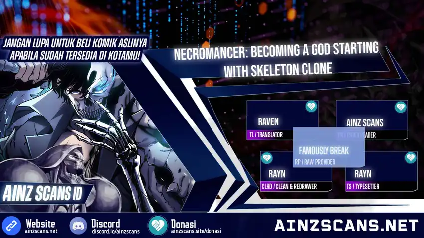 Komik Necromancer: Becoming A God Starting With Skeleton Clone Chapter 21 gambar 1