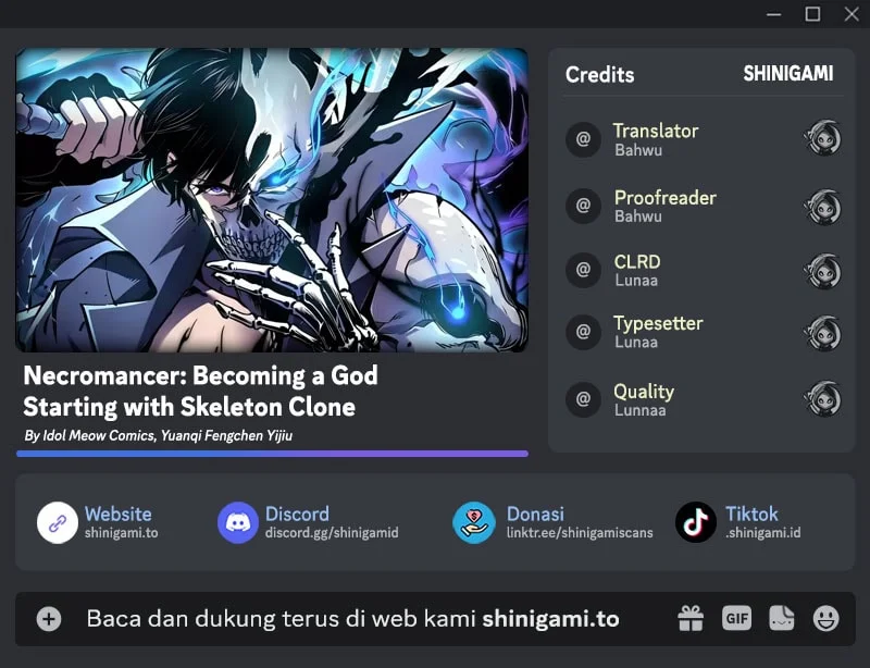 Komik Necromancer: Becoming A God Starting With Skeleton Clone Chapter 6 gambar 1