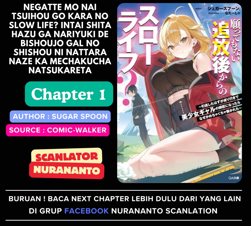 Komik Negatte mo Nai Tsuihou Go kara no Slow Life? Intai Shita Hazu ga Nariyuki de Bishoujo Gal no Shishou ni Nattara Naze ka Mechakucha Natsukareta Chapter 1 gambar 1
