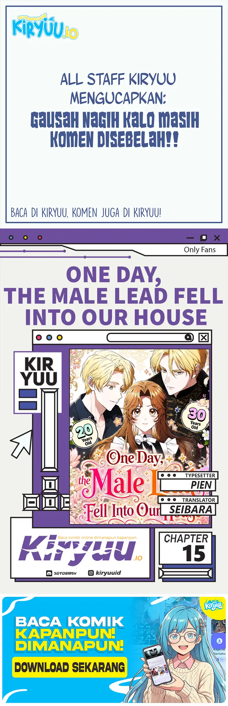 Komik One Day, the Male Lead Fell Into Our House Chapter 15 gambar 1