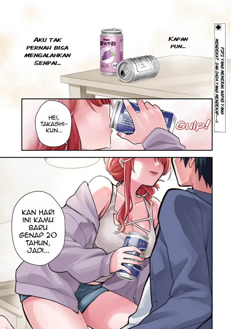 Manga Osake to Senpai Kanojo to no Amaama Doukyo Lovecome wa Nijuusai ni Natte kara Chapter 1 gambar 2