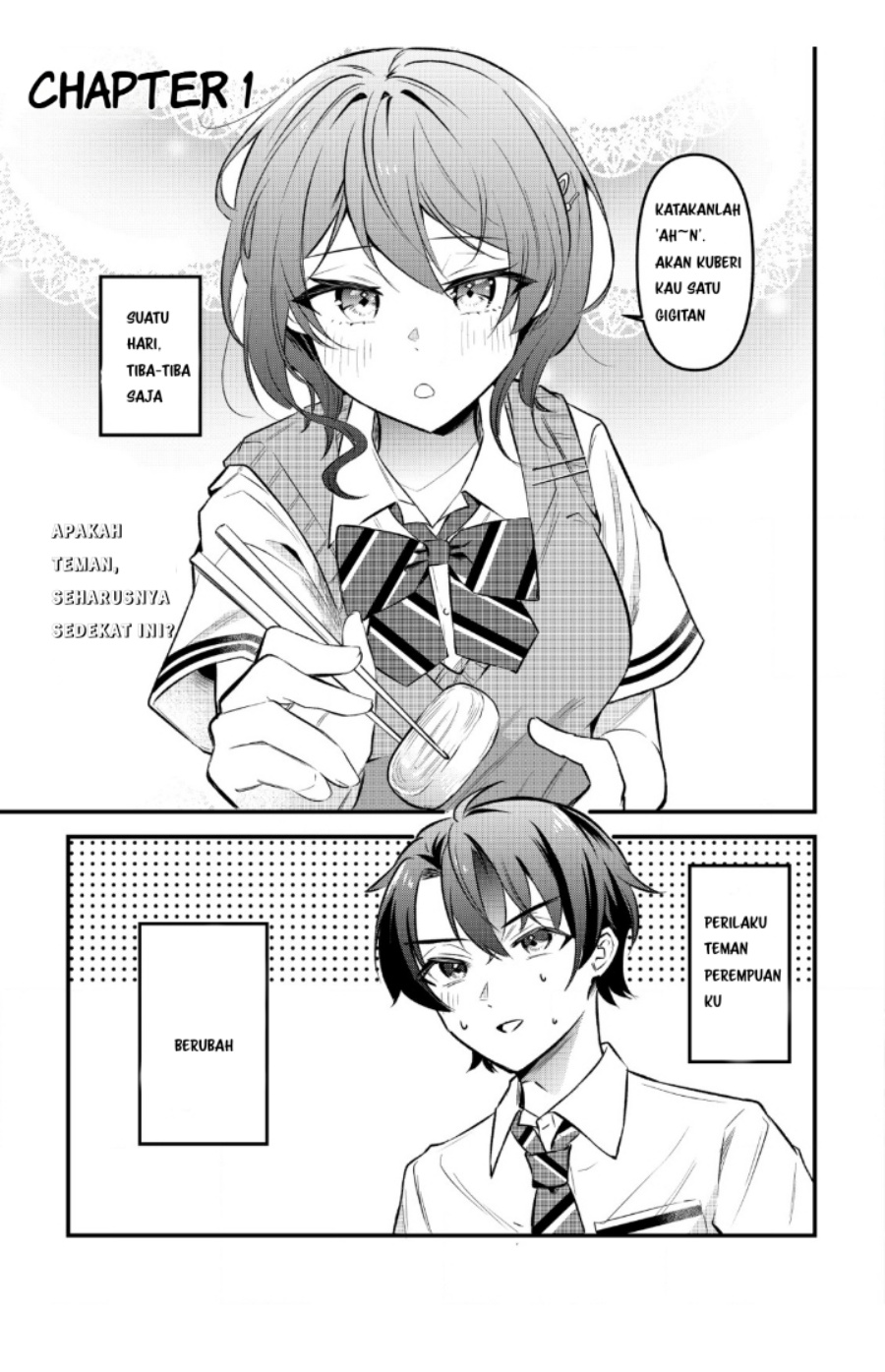 Manga “Osananajimi ga Hoshii” to Tsubuyaitara Yoku Issho ni Asobu Onna Tomodachi no Yousu ga Hen ni Nattanda ga Chapter 1 gambar 2