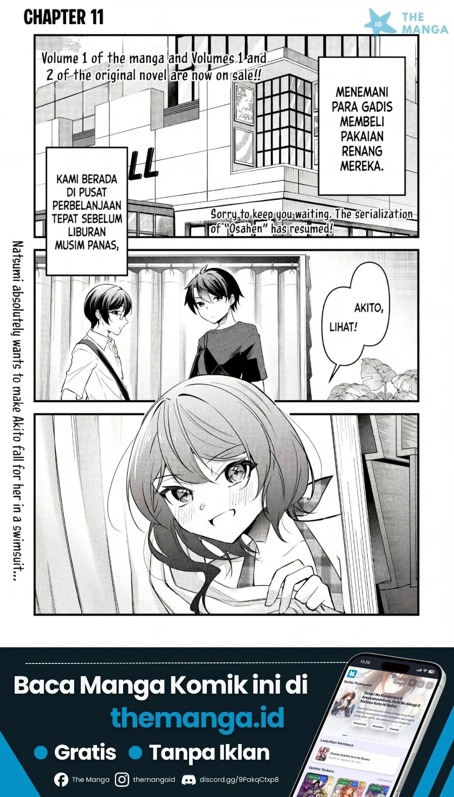 Manga “Osananajimi ga Hoshii” to Tsubuyaitara Yoku Issho ni Asobu Onna Tomodachi no Yousu ga Hen ni Nattanda ga Chapter 11 gambar 2