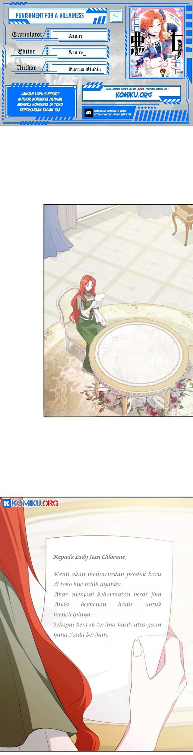 Komik Punishment for a Villainess Chapter 6 gambar 1