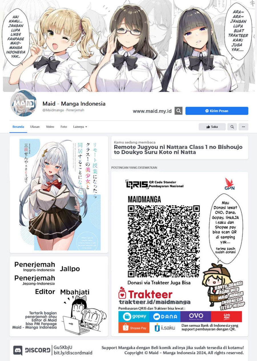 Manga Remote Jugyou ni Nattara Class 1 no Bishoujo to Doukyo Suru Koto ni Natta Chapter 3 gambar 2