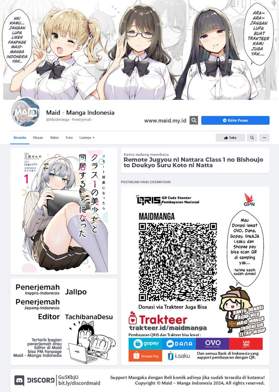 Manga Remote Jugyou ni Nattara Class 1 no Bishoujo to Doukyo Suru Koto ni Natta Chapter 6 gambar 2