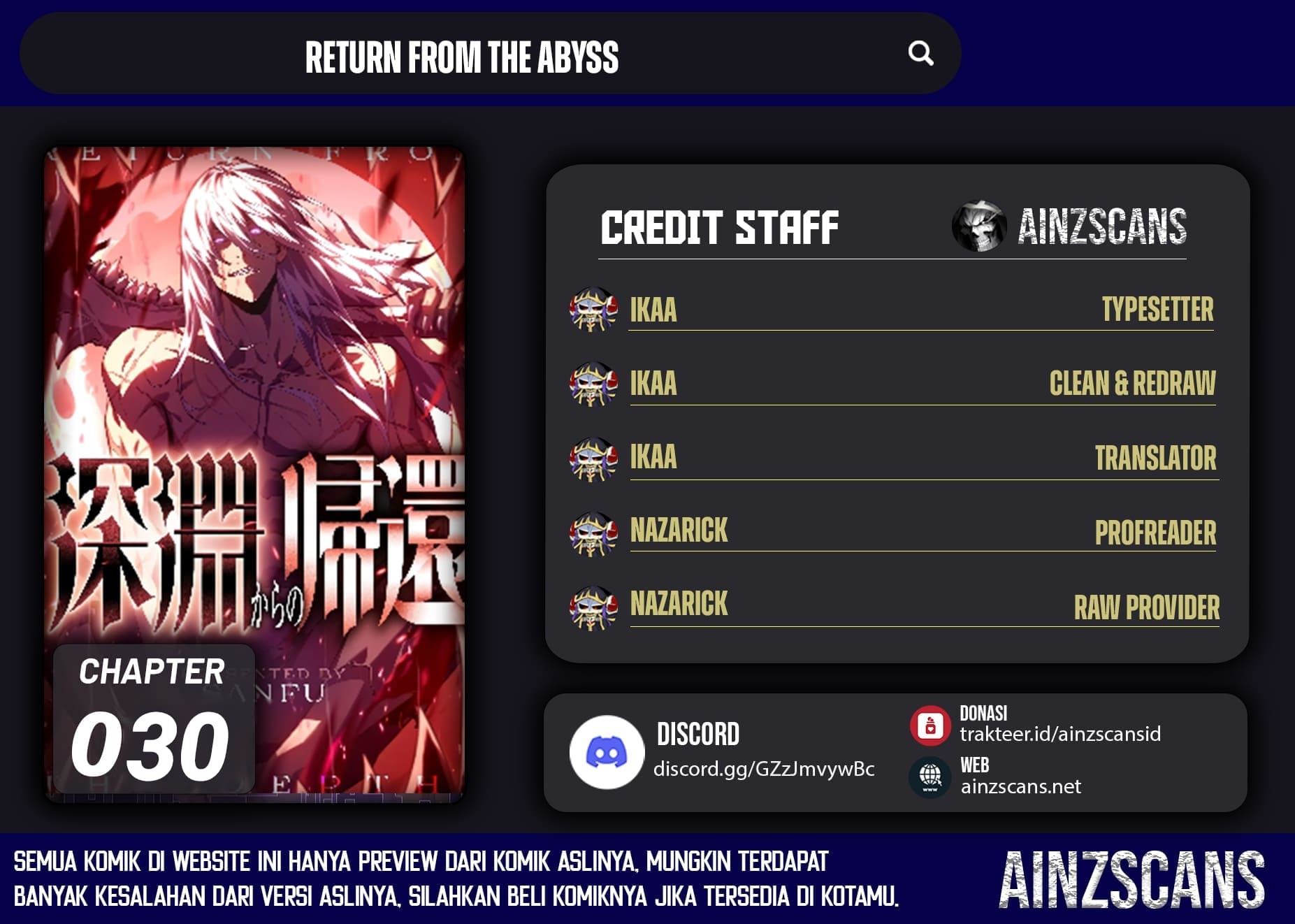 Komik Return From The Abyss Chapter 30 gambar 1