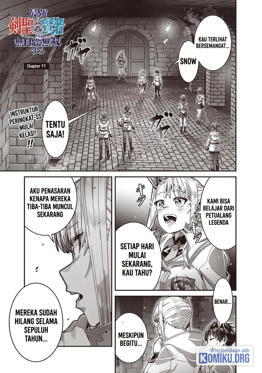 Komik Saikyou no Kensei to Kenja no moto ni Tenseishita Ore wa Mujikaku Musou suru Chapter 11.1 gambar 1