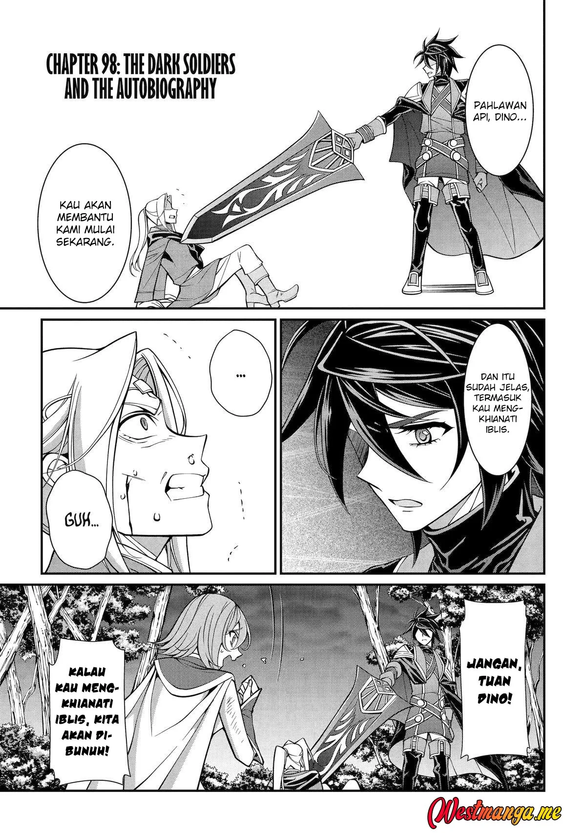Manga Shikkoku tsukai no saikyo yusha nakama zen’in ni uragira retanode saikyo no mamono Chapter 98 gambar 2