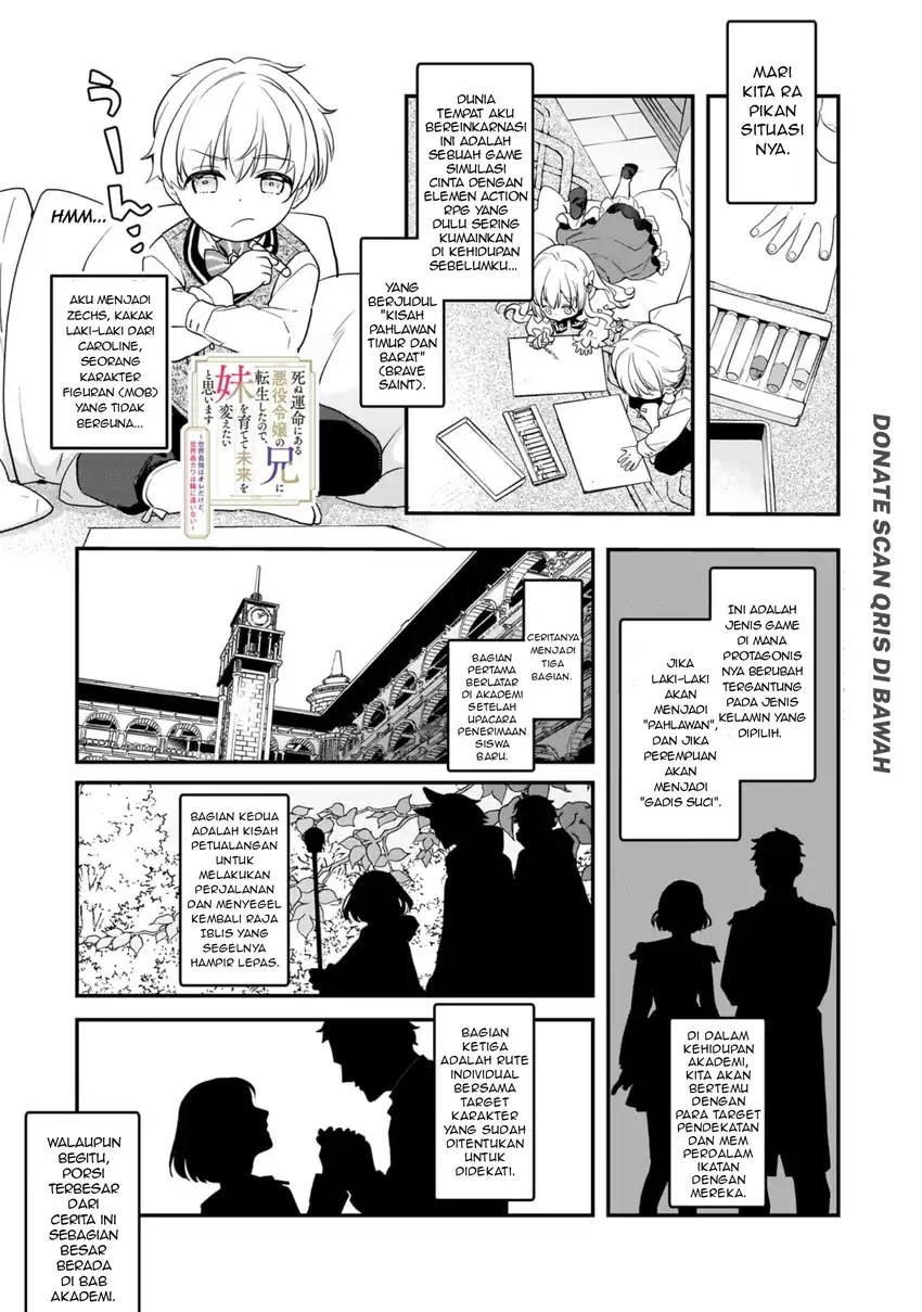 Komik Shinu Unmei ni Aru Akuyaku Reijou no Ani ni Tensei Shita node, Imouto wo Sodatete Mirai wo Kaetai to Omoimasu Chapter 2 gambar 1