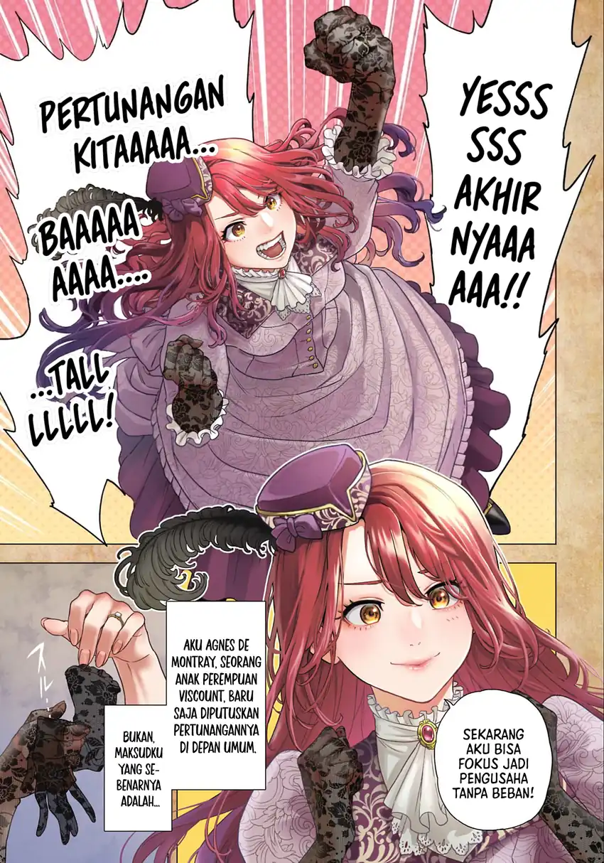 Manga Shounin Reijou Agnes Henkyou ni Tsuihou Sareta Akuyaku Reijou wa Shousai o Hakki Shi Nariagaru Chapter 1 gambar 2