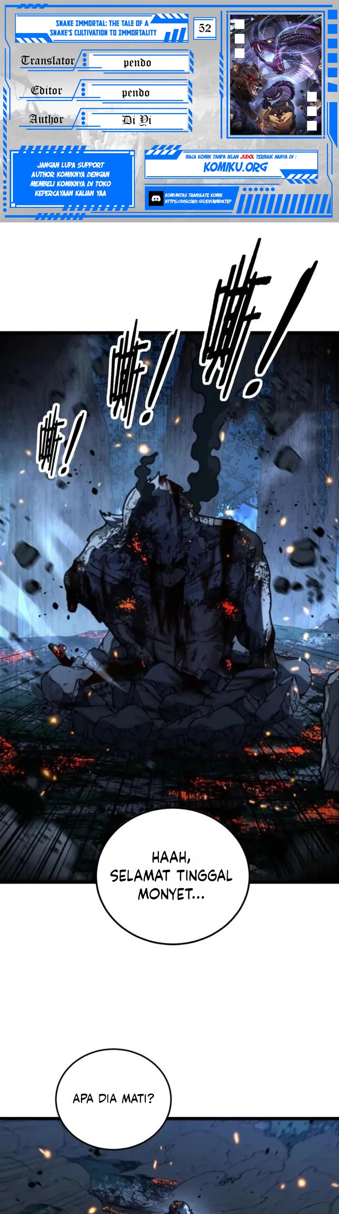 Komik Snake Immortal: The Tale of a Snake’s Cultivation to Immortality Chapter 52 gambar 1